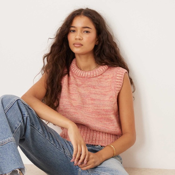 ASOS Sweaters - ASOS Pink Sleeveless Cowl Sweater